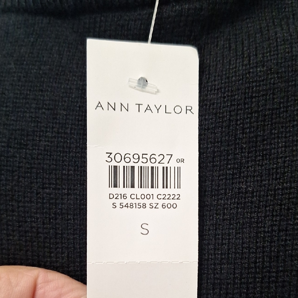 Ann Taylor Black Long Sleeve Mock Neck Sheath Dress - Picture 3 of 11